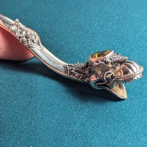 Dragon smoking pipe pendant with citrine stone